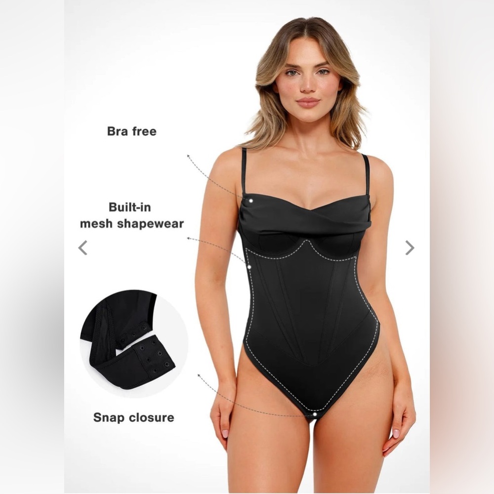Popilush Shapewear Draped Bust Hourglass Corset Bodysuit, NWT, Size Small - Picture 6 of 10
